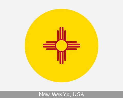 New Mexico Round Flag 库存插图