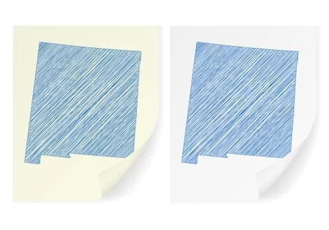 New Mexico scribble map 스톡 일러스트