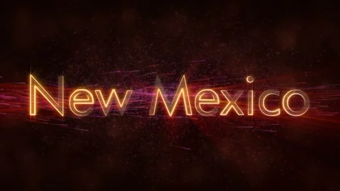 New Mexico - Shiny looping state name text animation Stock Footage 99577755