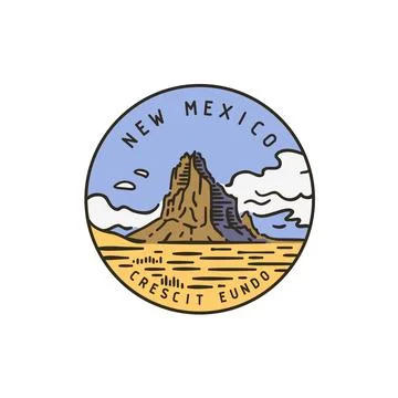 New Mexico. Shiprock Stock Illustration