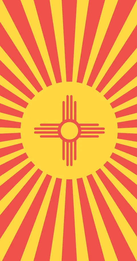 New Mexico state emblem against sun rays background Stock Footage 277675770