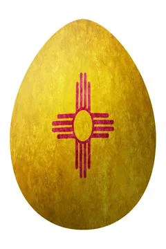 New Mexico state flag Easter Egg, New Mexico Happy Easter Stock Illustration