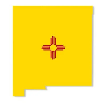 New Mexico State Flag Map with clipping path Stock Illustration