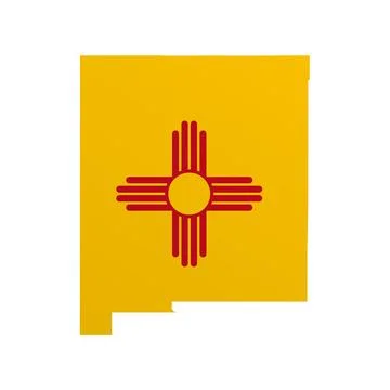 New Mexico State Flag Map Stock Illustration