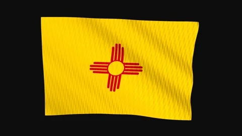 New mexico state flag waving on black background seamless loop Stock Footage 344677780