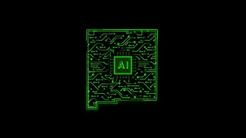 New Mexico State Map AI Chipset Technology Opener Vidéo 337093145