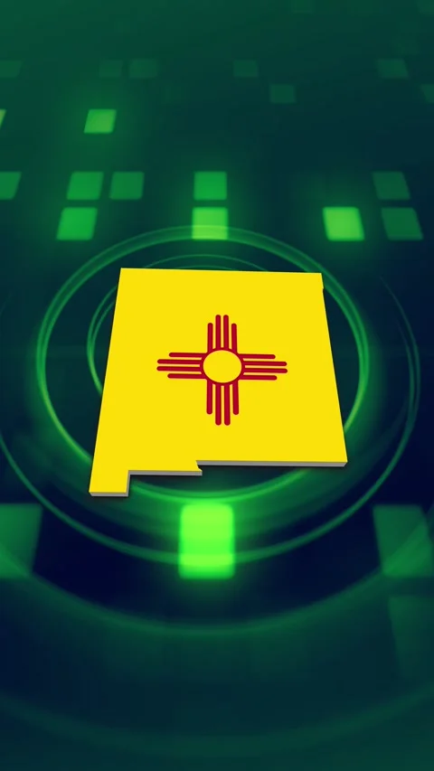 New Mexico State Map and Flag Background 스톡 동영상 347216298