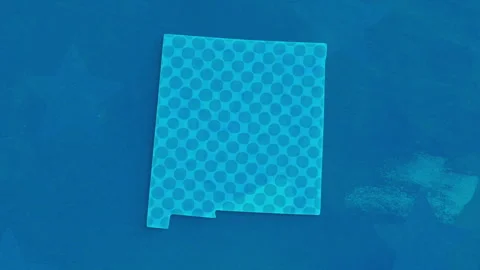 New Mexico State Map with Blue Dotted Texture Видео 347287394