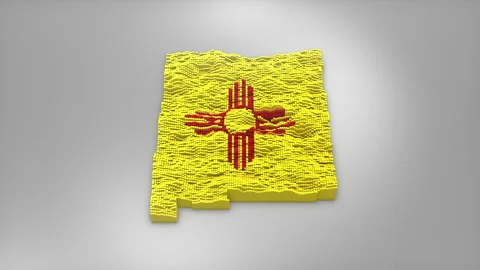 New Mexico State Map with Flag Intro Background Stock Footage 315166278