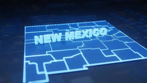 New Mexico State Map Geographic Outline Stock Footage 344360625