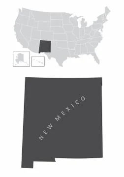 New Mexico State Map Stock Illustration