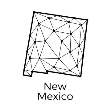 New Mexico state map polygonal illustration made of lines and dots, isolated  Stock Illustration