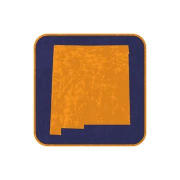 New Mexico state map square with grunge texture. Vector illustration. Stock Illustration