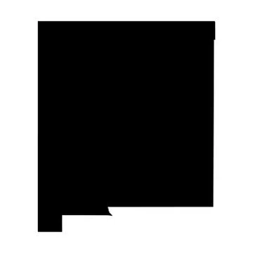 New Mexico, state of USA - solid black silhouette map of country area. Simple Stock Illustration