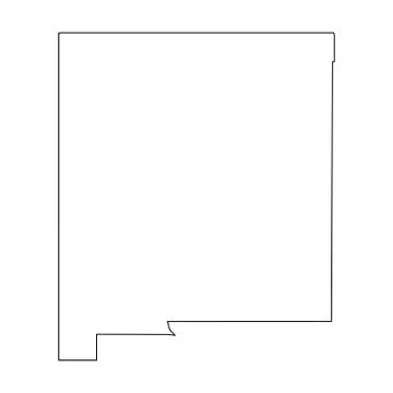 New Mexico, state of USA - solid black outline map of country area. Simple flat Stock Illustration