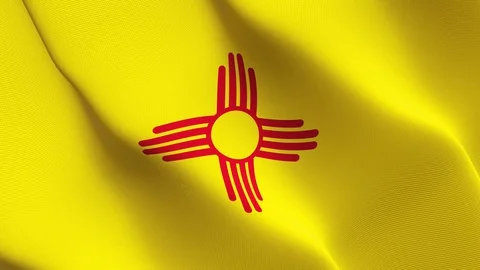 New Mexico US State flag loop waving on wind. Stock Footage 119241393