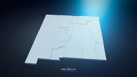 New Mexico USA state map with glowing tech digital network style Stock Footage 340614117