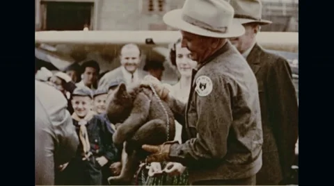 New Mexico's assistant escorting little Smokey Stock Footage