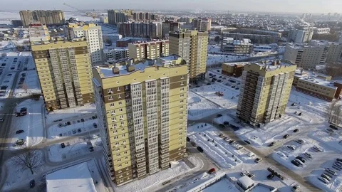 New microdistrict in the city Stock Footage 81950385