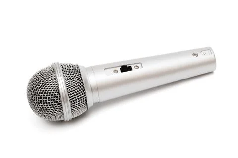 New microphone on a white background Stock Photos