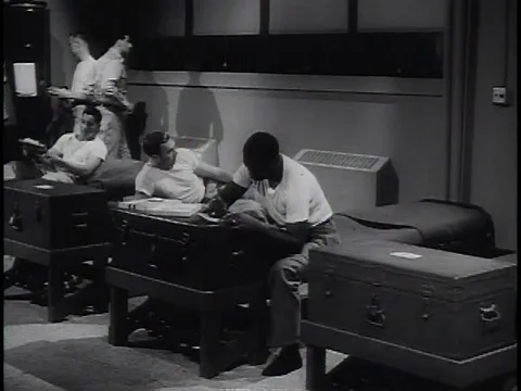 New military recruits undertake basic training and listen to a speech given by a Stock Footage 75275089