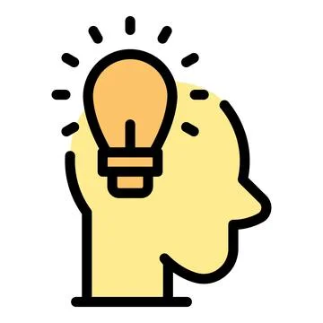 New mind idea icon vector flat Stock Illustration