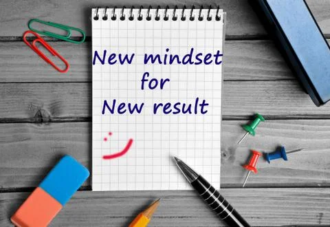 New Mindset for New Result text Stock Photos