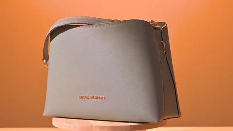 New model leather grey handbag Michael Kors Stock Footage 150541286