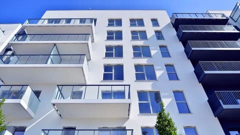 New modern block of flat, condo architecture. Stock Photos