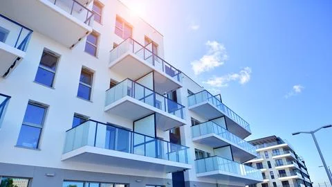 New modern block of flat, condo architecture. Stock Photos