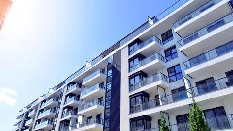 New modern block of flat, condo architecture. Stock Photos