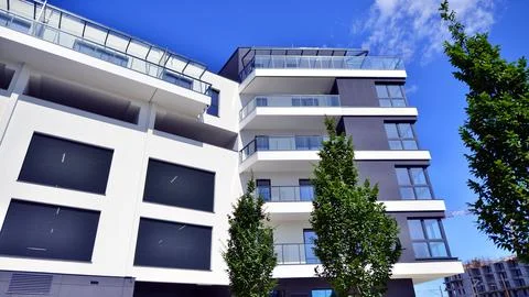 New modern block of flat, condo architecture. Stock Photos