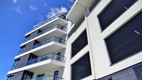 New modern block of flat, condo architecture. Stock Photos