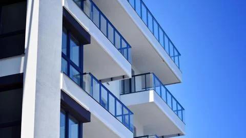 New modern block of flat, condo architecture. Stock Photos