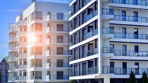 New modern block of flat, condo architecture. Stock Photos