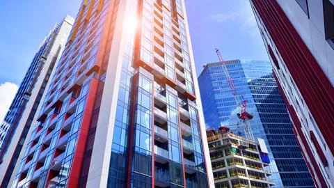 New modern block of flat, condo architecture. Stock Photos