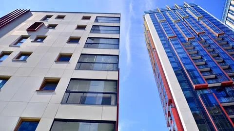 New modern block of flat, condo architecture. Stock Photos