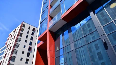 New modern block of flat, condo architecture. Stock Photos