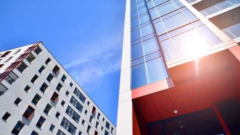 New modern block of flat, condo architecture. Stock Photos