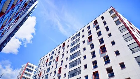 New modern block of flat, condo architecture. Stock Photos