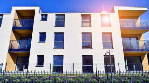 New modern block of flat, condo architecture. Stock Photos