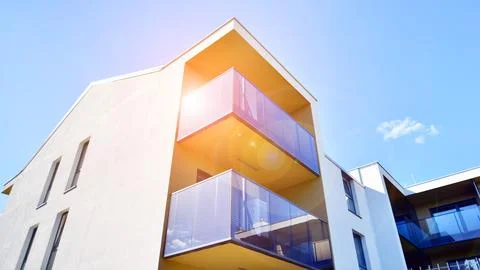 New modern block of flat, condo architecture. Stock Photos