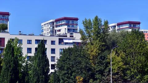 New modern block of flat, condo architecture. Stock Photos