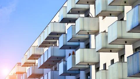 New modern block of flat, condo architecture. Stock Photos