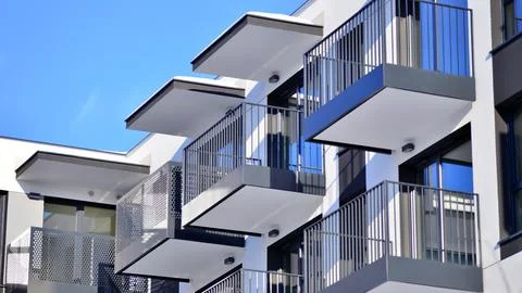 New modern block of flat, condo architecture. Stock Photos