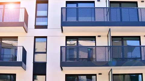New modern block of flat, condo architecture. Stock Photos