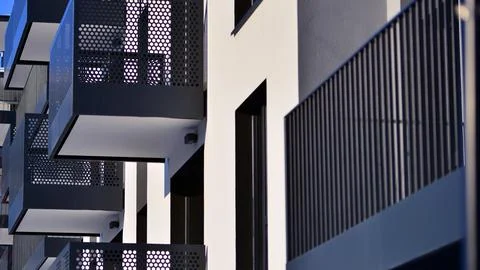 New modern block of flat, condo architecture. Stock Photos