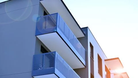 New modern block of flat, condo architecture. Stock Photos