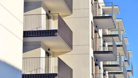 New modern block of flat, condo architecture. Stock Photos