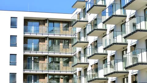 New modern block of flat, condo architecture. Stock Photos